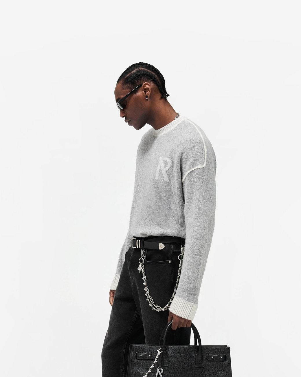 Represent Gray Laurel Knit Sweater for men
