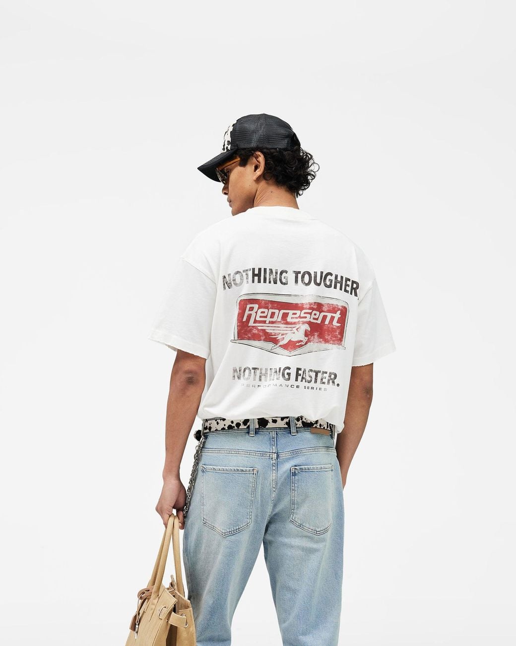 Represent White Nothing Faster T-Shirt for men