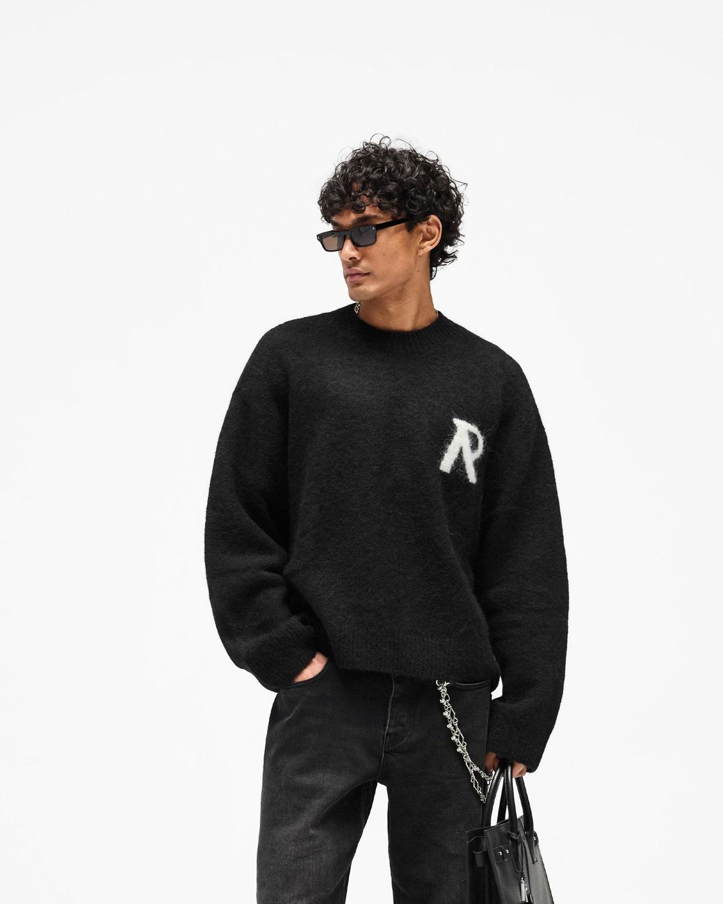 Represent Black Logo Knit Sweater for men