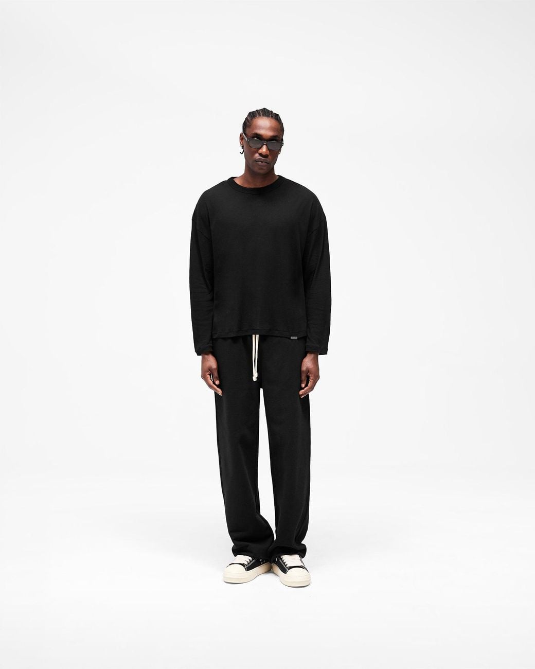 Represent Black Initial Sheer Rib Long Sleeve T-Shirt for men