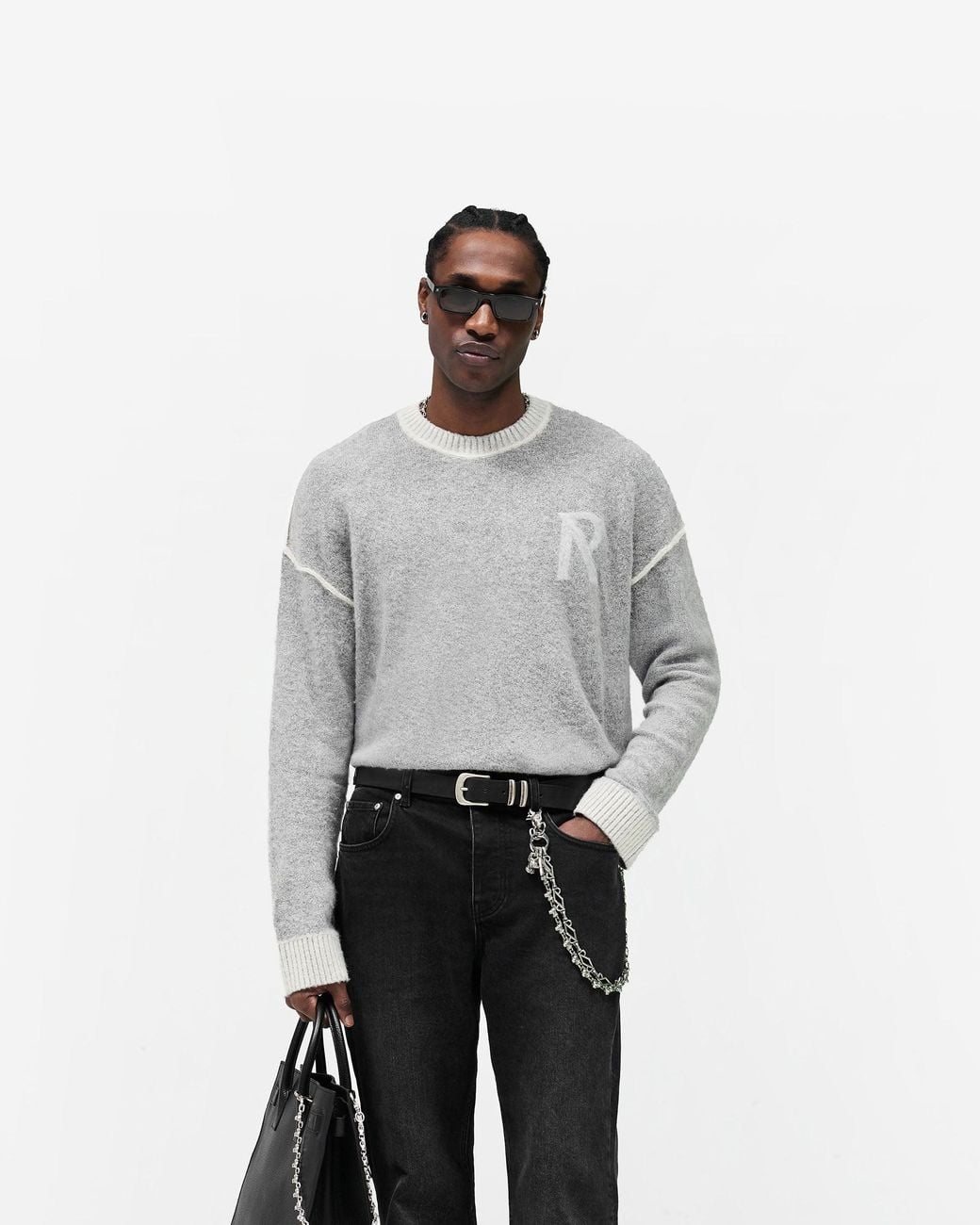 Represent Gray Laurel Knit Sweater for men