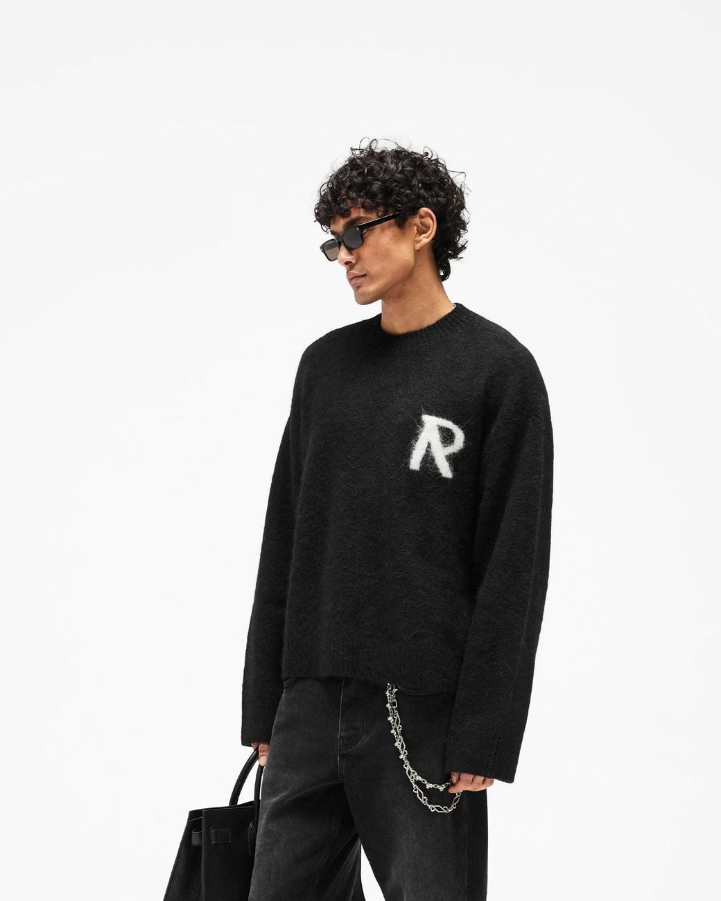 Represent Black Logo Knit Sweater for men