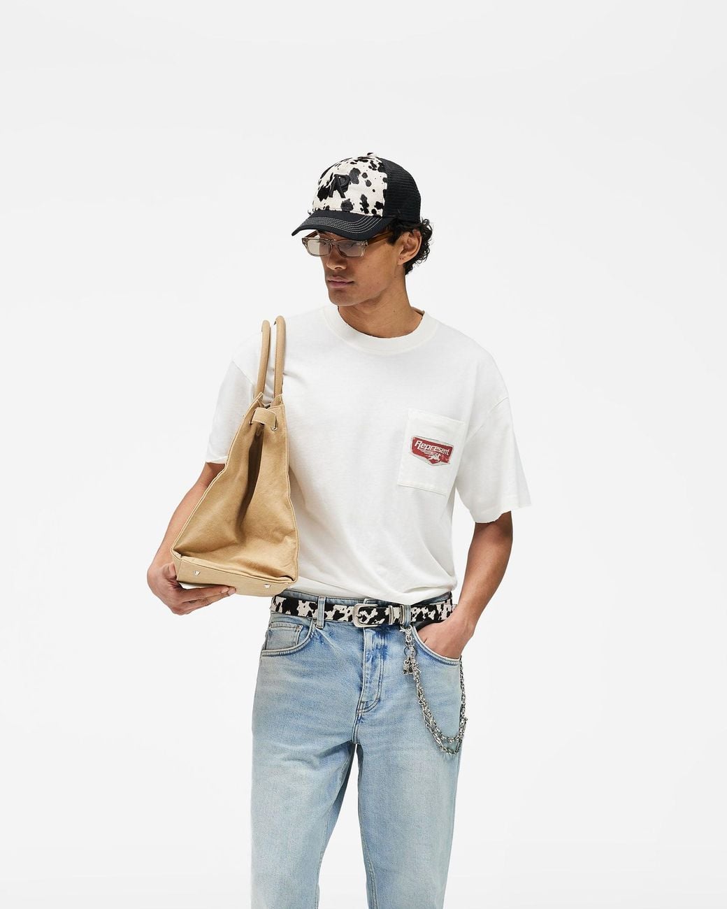 Represent White Nothing Faster T-Shirt for men