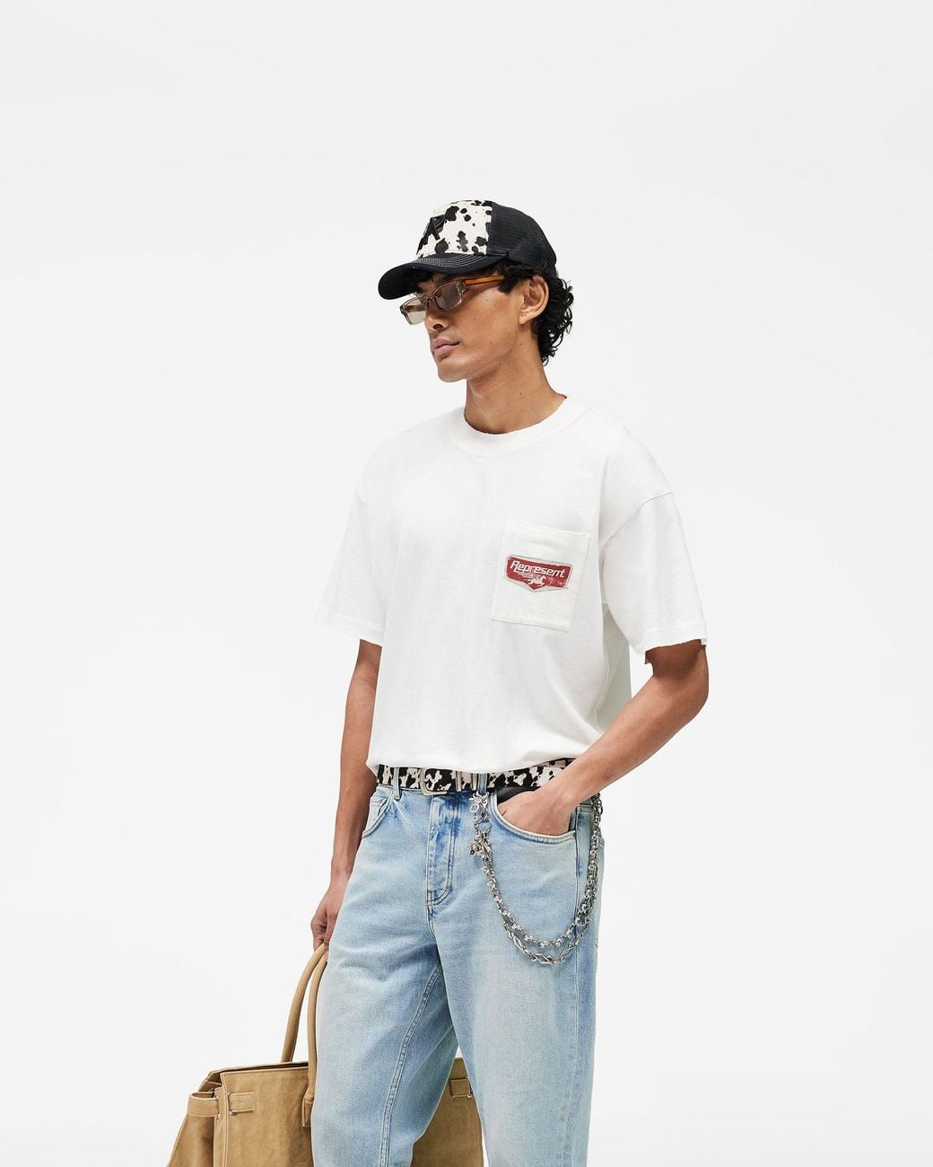Represent White Nothing Faster T-Shirt for men