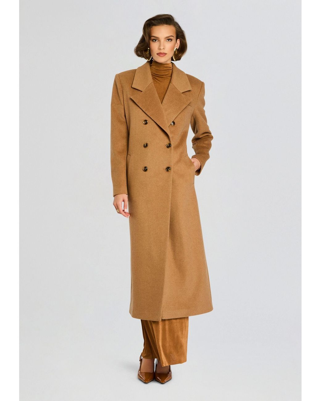 SER.O.YA Brown Leche Wool Coat