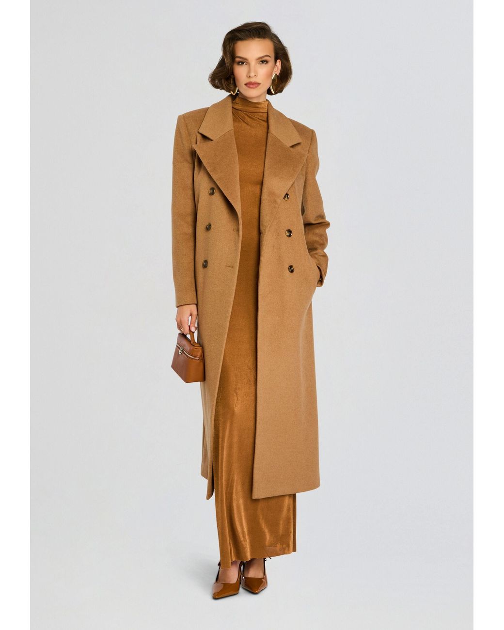 SER.O.YA Brown Leche Wool Coat
