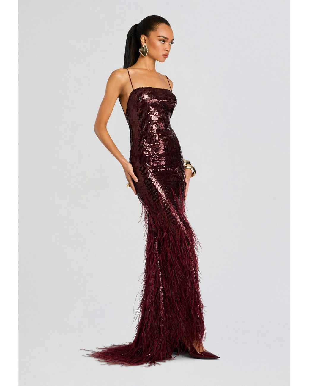 open lace back dress Cerise Velvet-Sequin Tie-Waist Wrap Mini-Dress main image 0