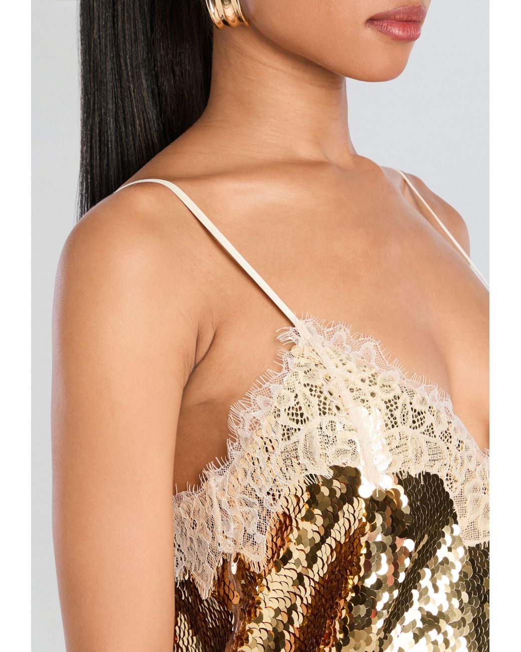 retrofte Sequin Lace Dress in White | Lyst