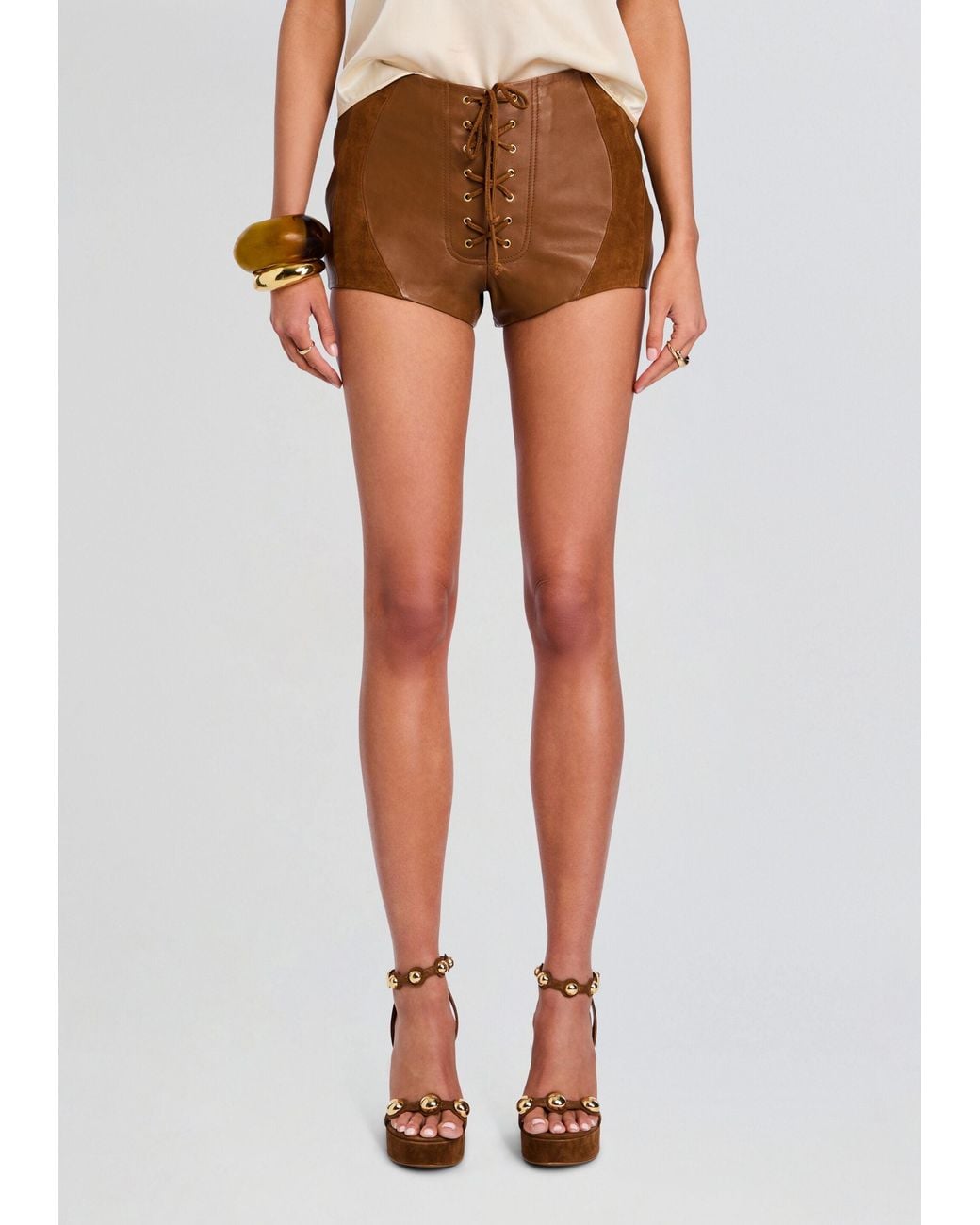 retroféte Orange Agda Suede Short