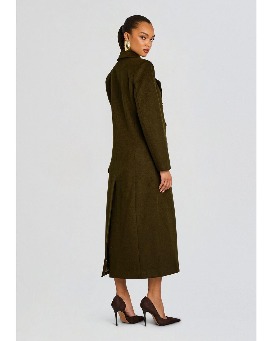 SER.O.YA Green Leche Wool Coat