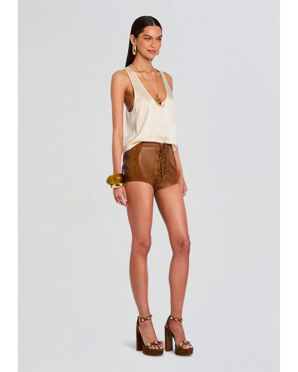retroféte Orange Agda Suede Short