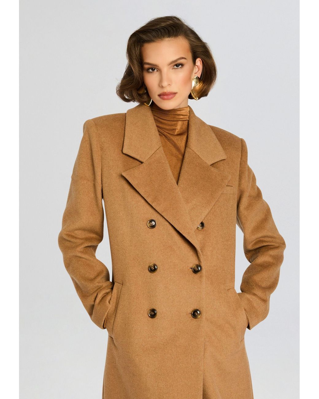 SER.O.YA Brown Leche Wool Coat