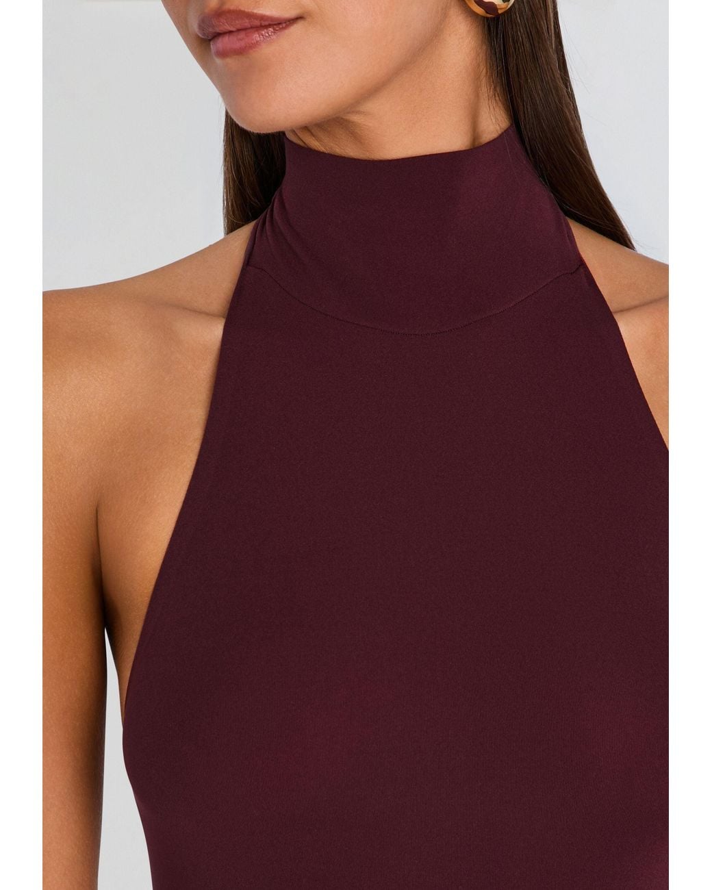 Commando Red Ballet Turtleneck Halter Bodysuit