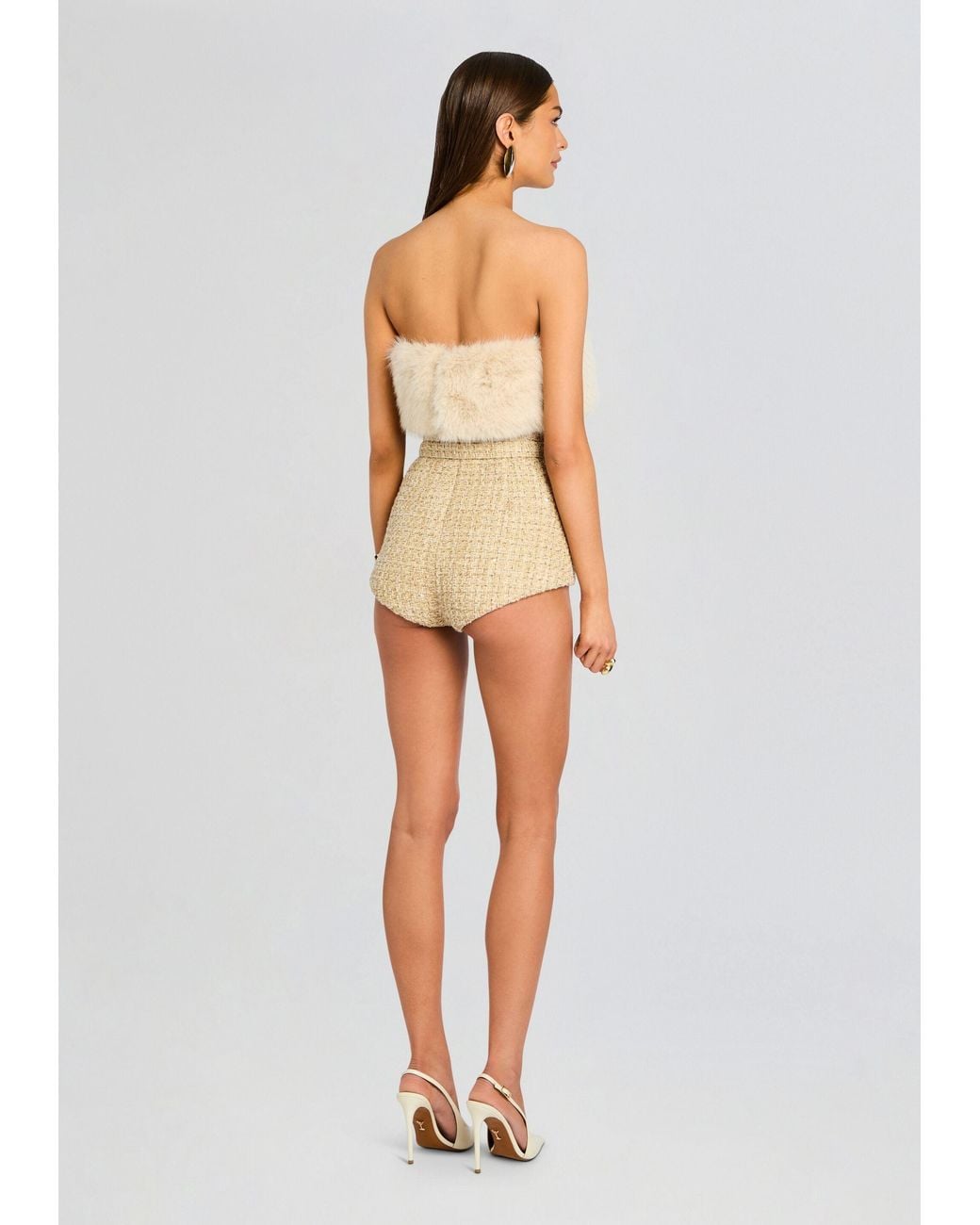 retroféte White Concetta Tweed Romper