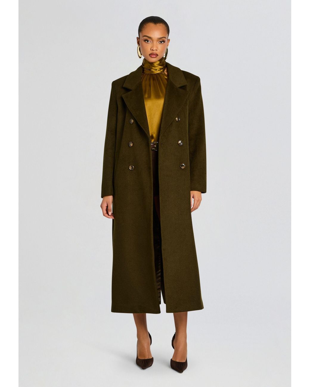 SER.O.YA Green Leche Wool Coat