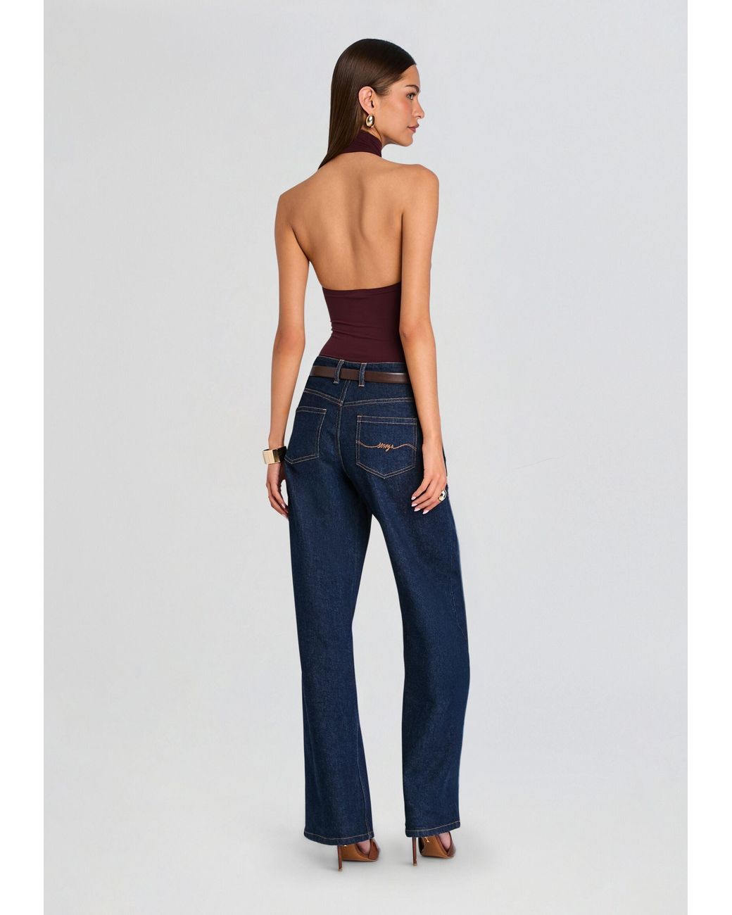 Commando Red Ballet Turtleneck Halter Bodysuit