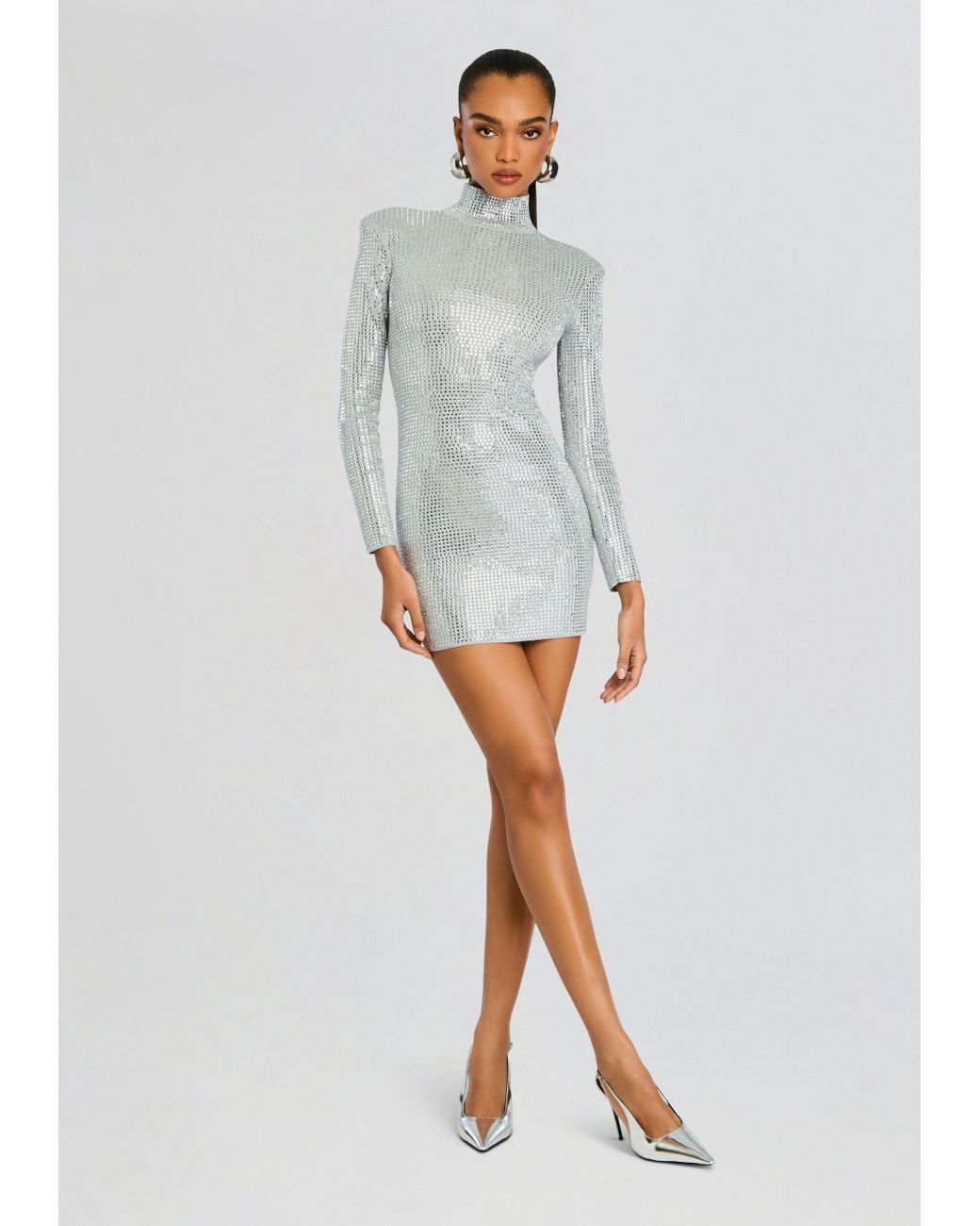retrofte Aisling Embellished Knit Dress in Gray | Lyst
