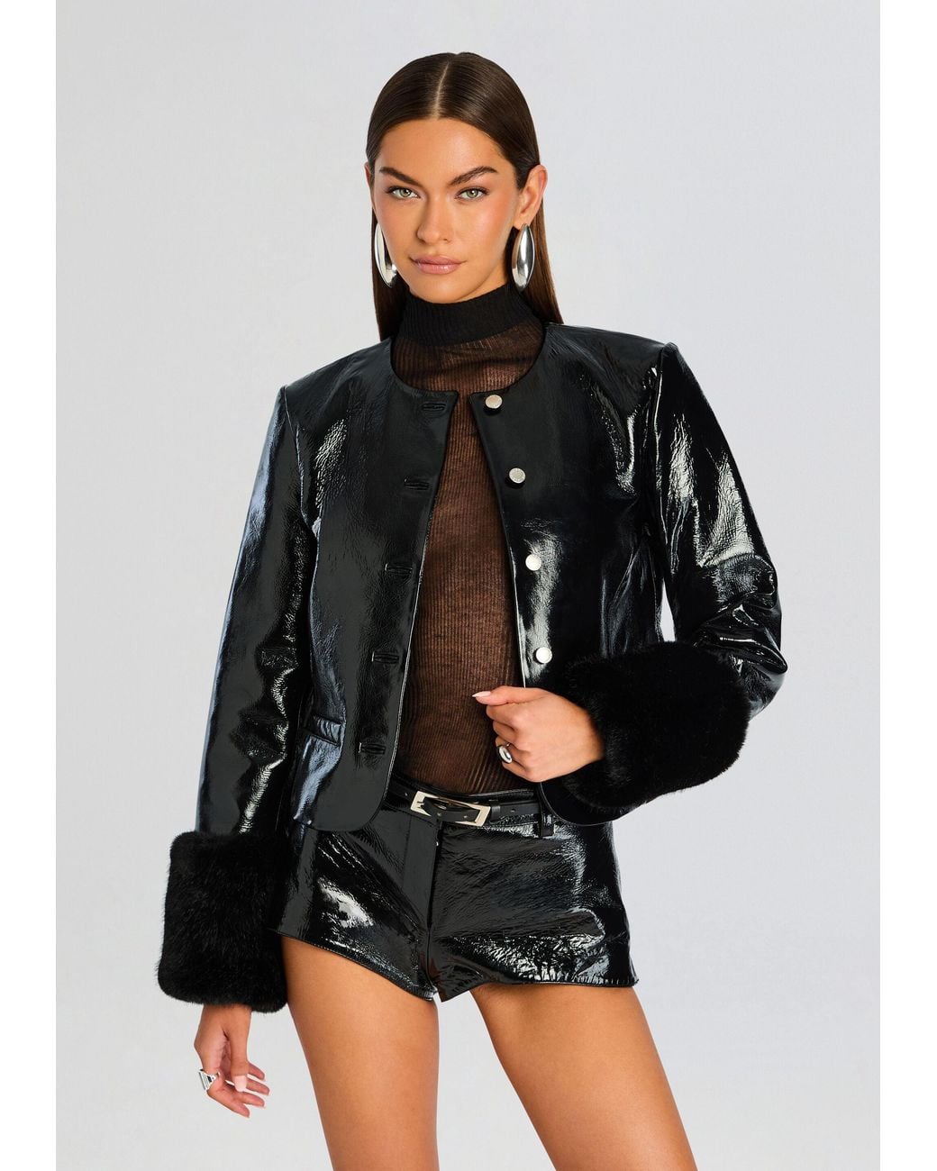 retroféte Black Talvi Leather Jacket