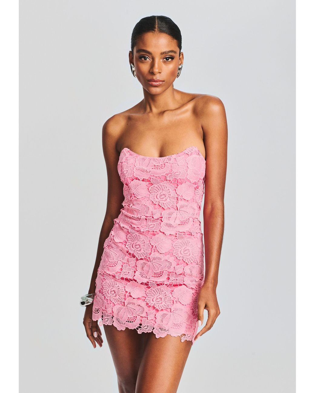 chinese dress ladies Eliza Lace Strapless Mini Dress – Retrofete