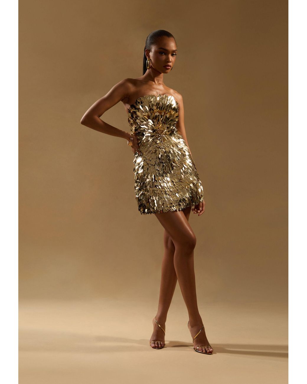 white christmas dresses Rhinestone & Pearl Sleevless Denim Dress main image 1