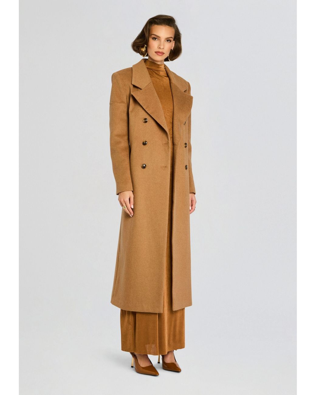 SER.O.YA Brown Leche Wool Coat