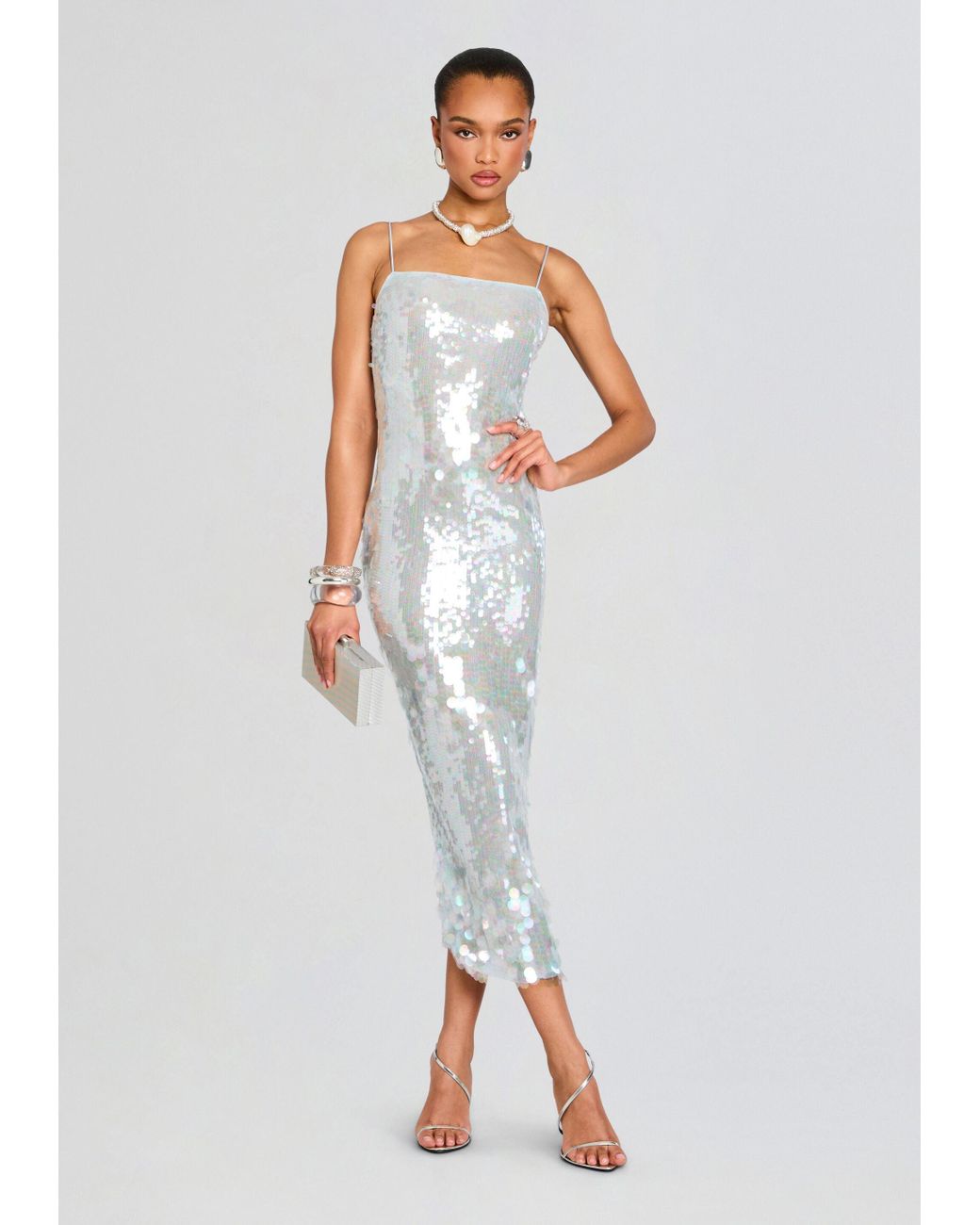 retrofte Alana Sequin Dress in White | Lyst