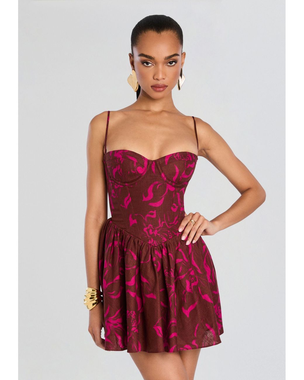 retrofte Kenora Corset Dress in Red | Lyst