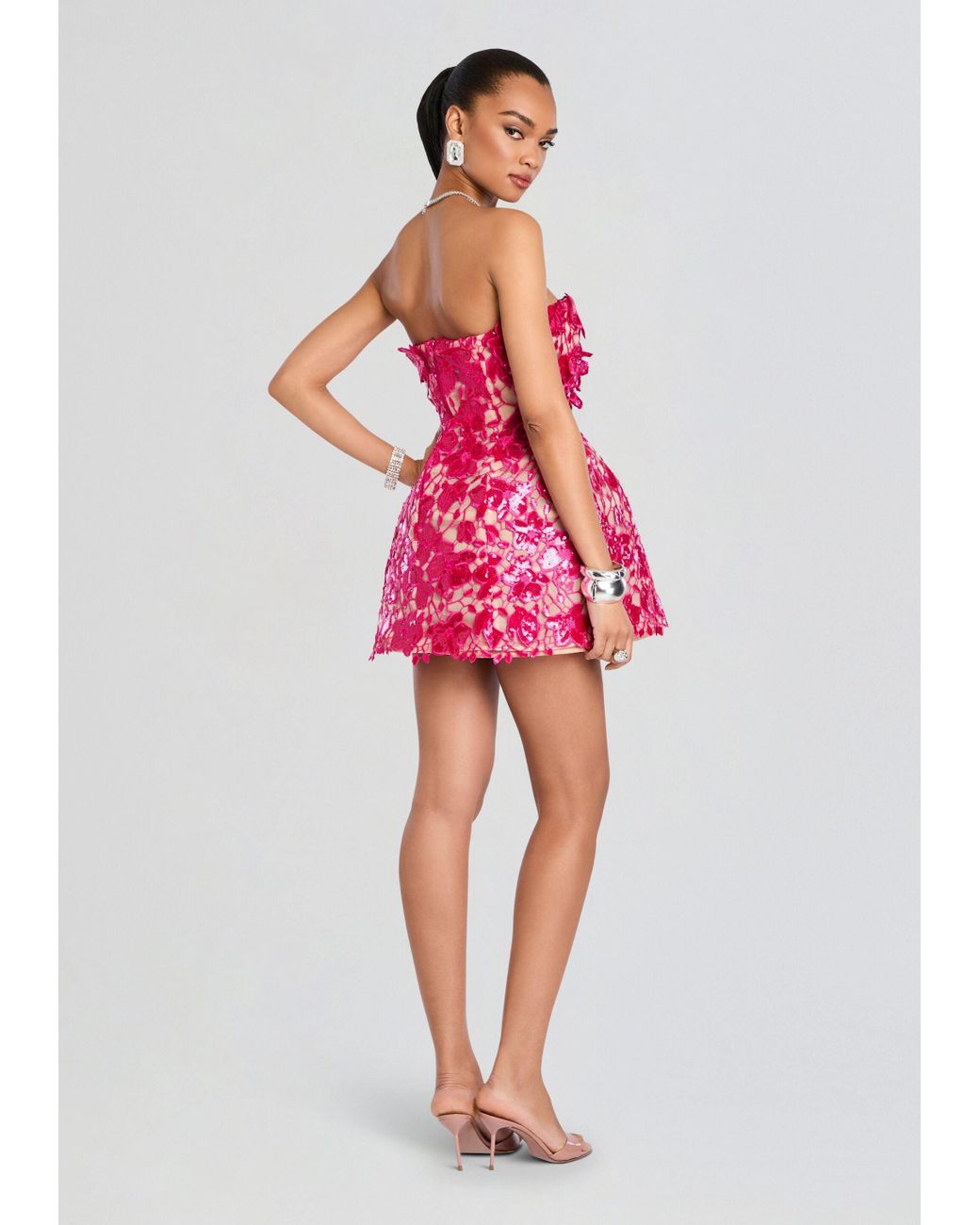 retrofte Alira Lace Dress in Red | Lyst