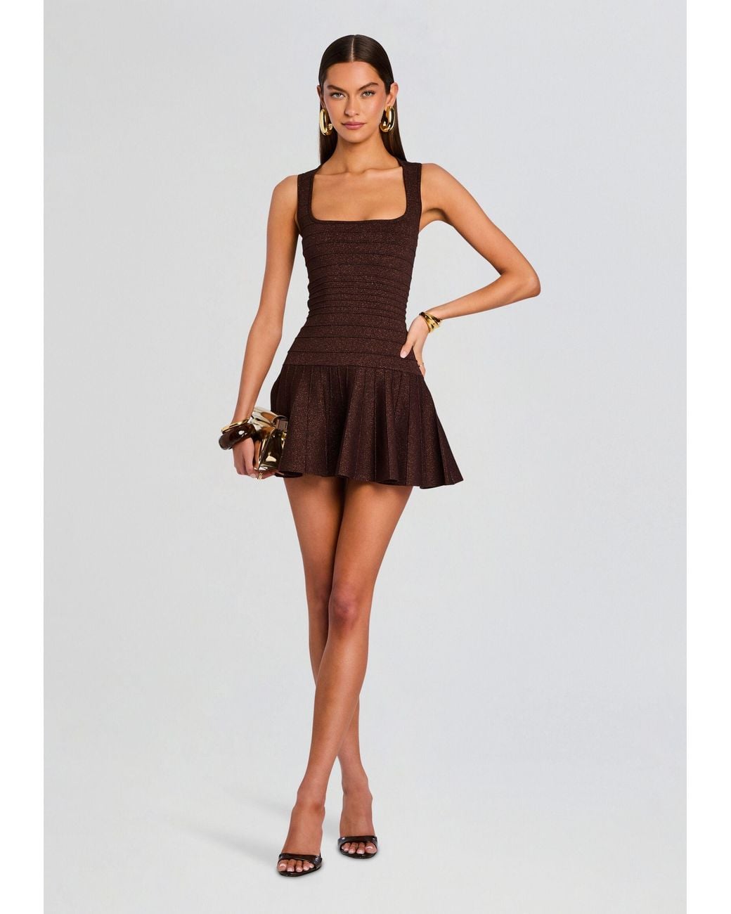 brooke bandage knit dress retroféte Caterina Metallic in White Saskia bandage