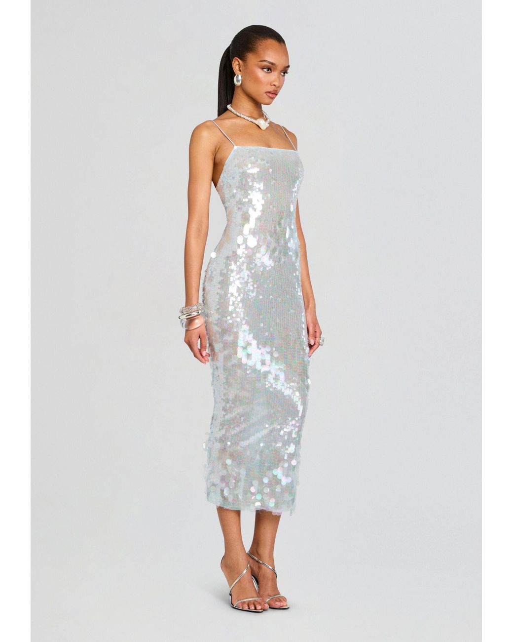 retrofte Alana Sequin Dress in White | Lyst