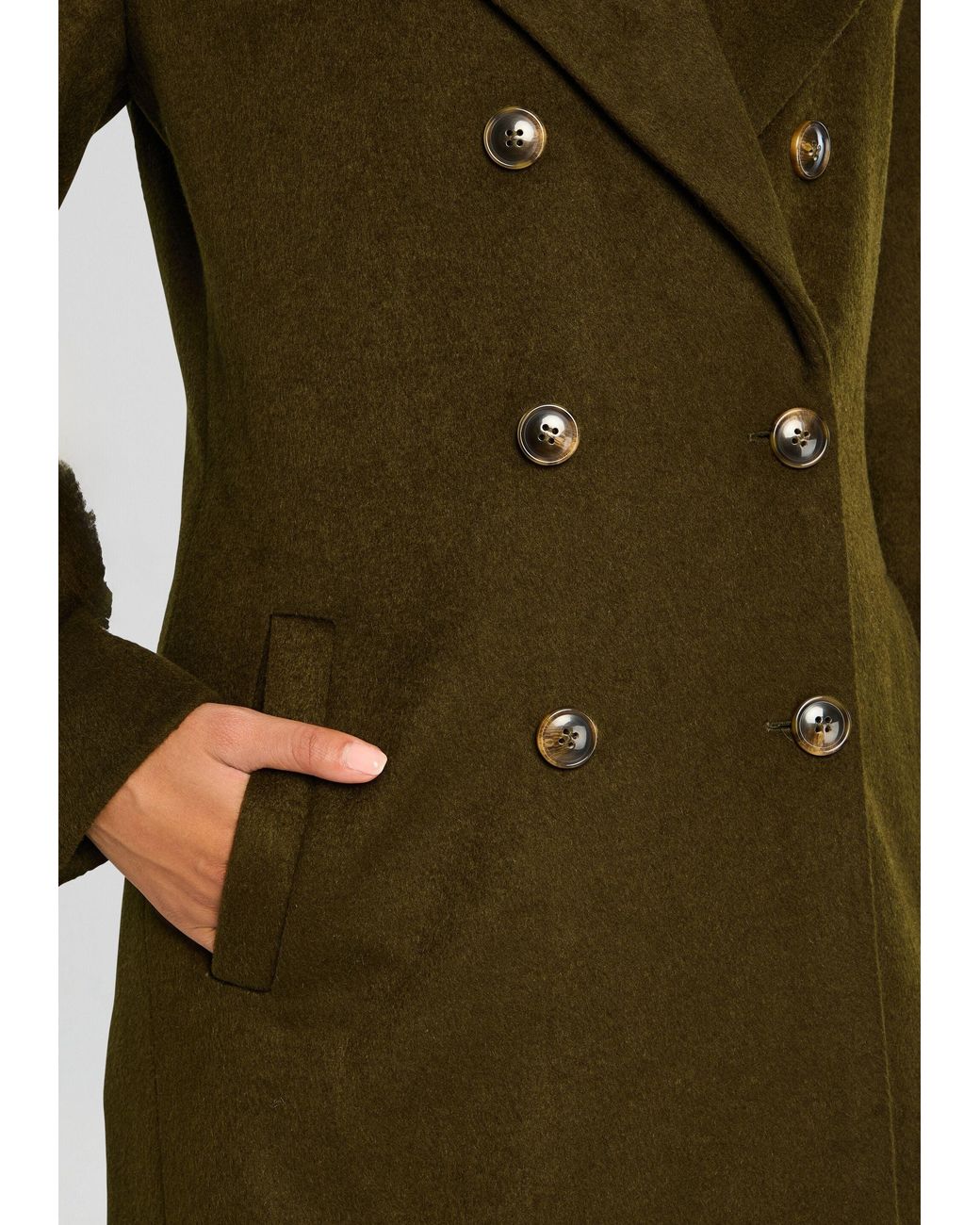 SER.O.YA Green Leche Wool Coat