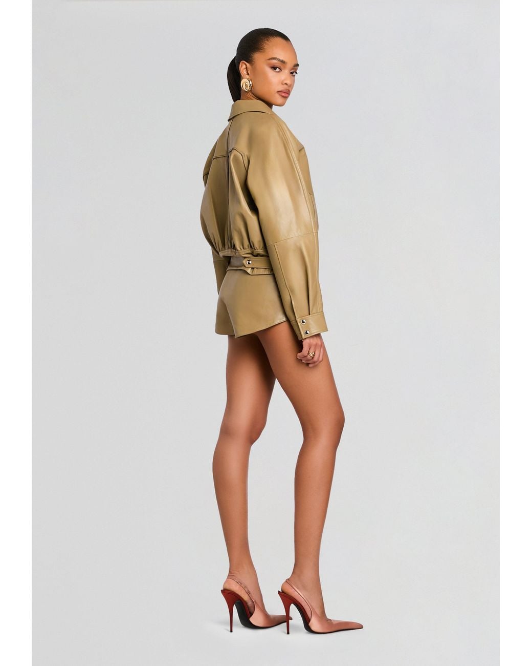 retroféte Mariel Leather Jacket in Natural | Lyst