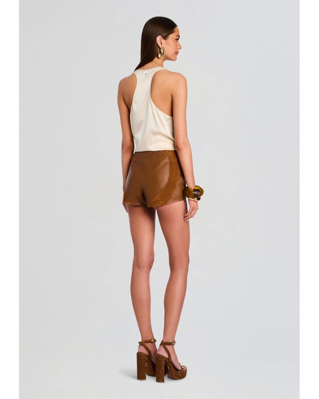 retroféte Orange Agda Suede Short