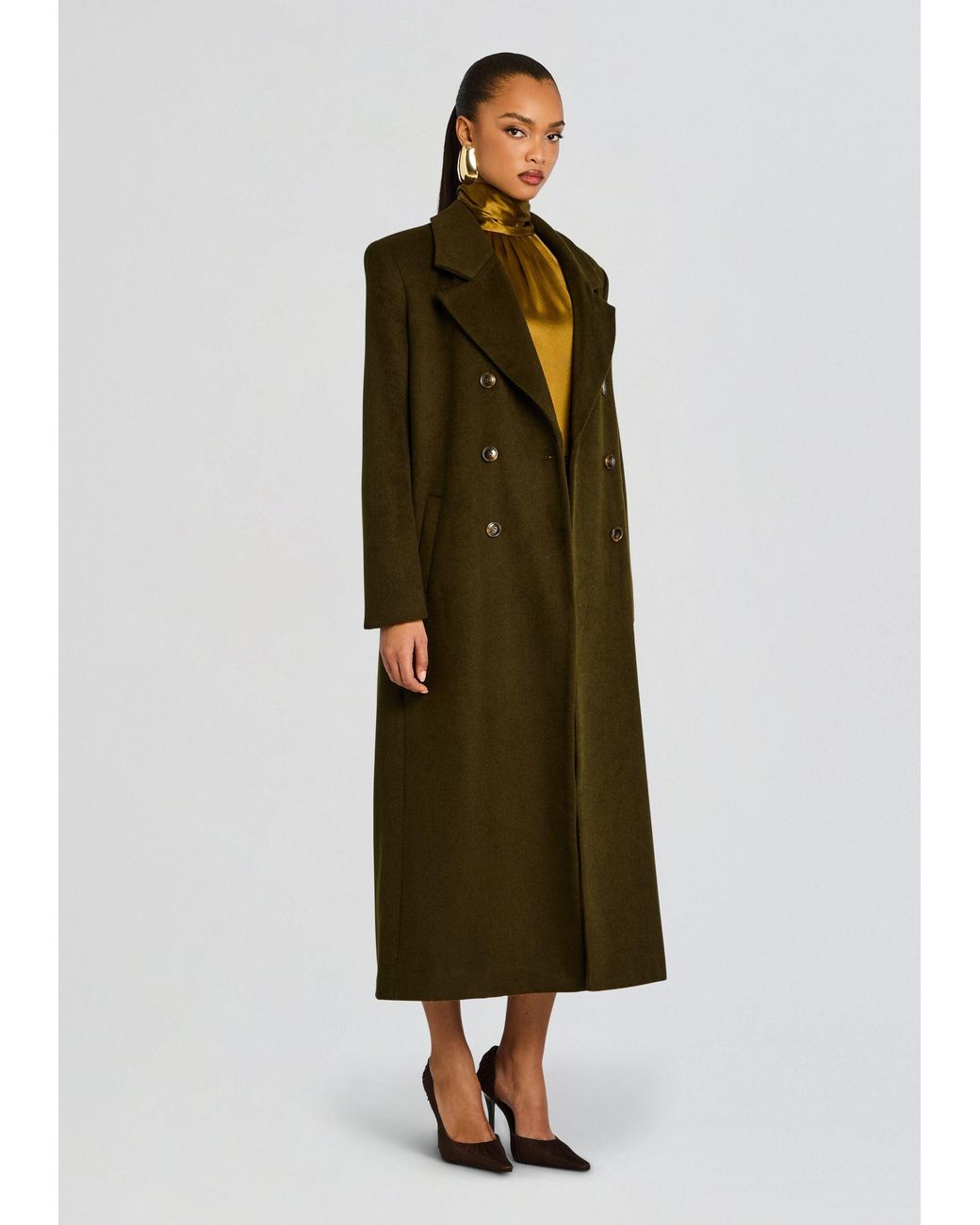 SER.O.YA Green Leche Wool Coat