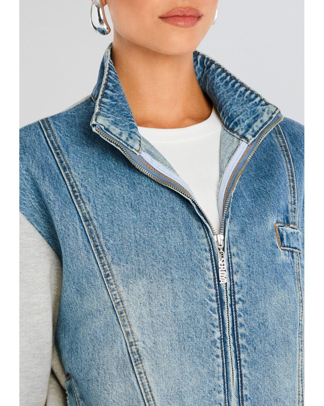 SER.O.YA Blue Page Terry Denim Jacket