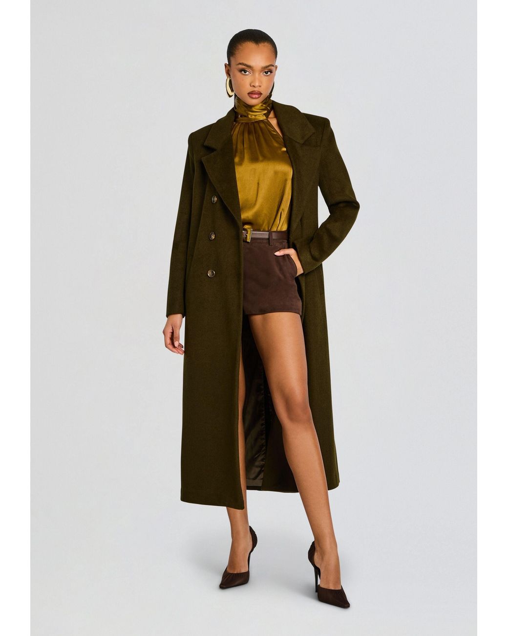 SER.O.YA Green Leche Wool Coat