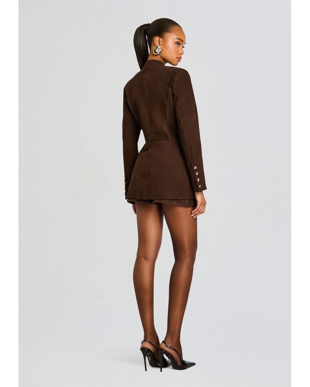 retroféte Brown Callandra Suede Leather Jacket
