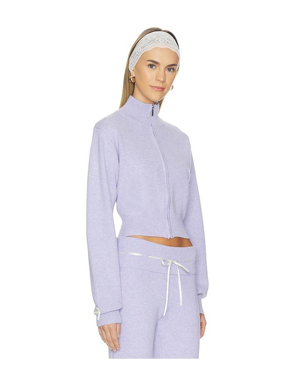 Amelie Teje Purple Gianna Zip Up Cardigan