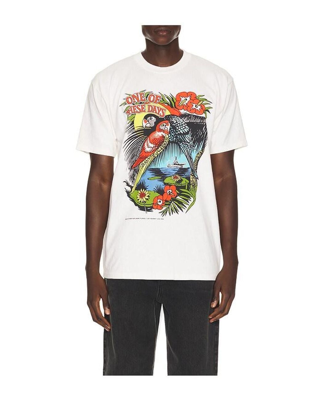 One Of These Days White X Revolve X Fwrd Miami Design 01 Tee for men