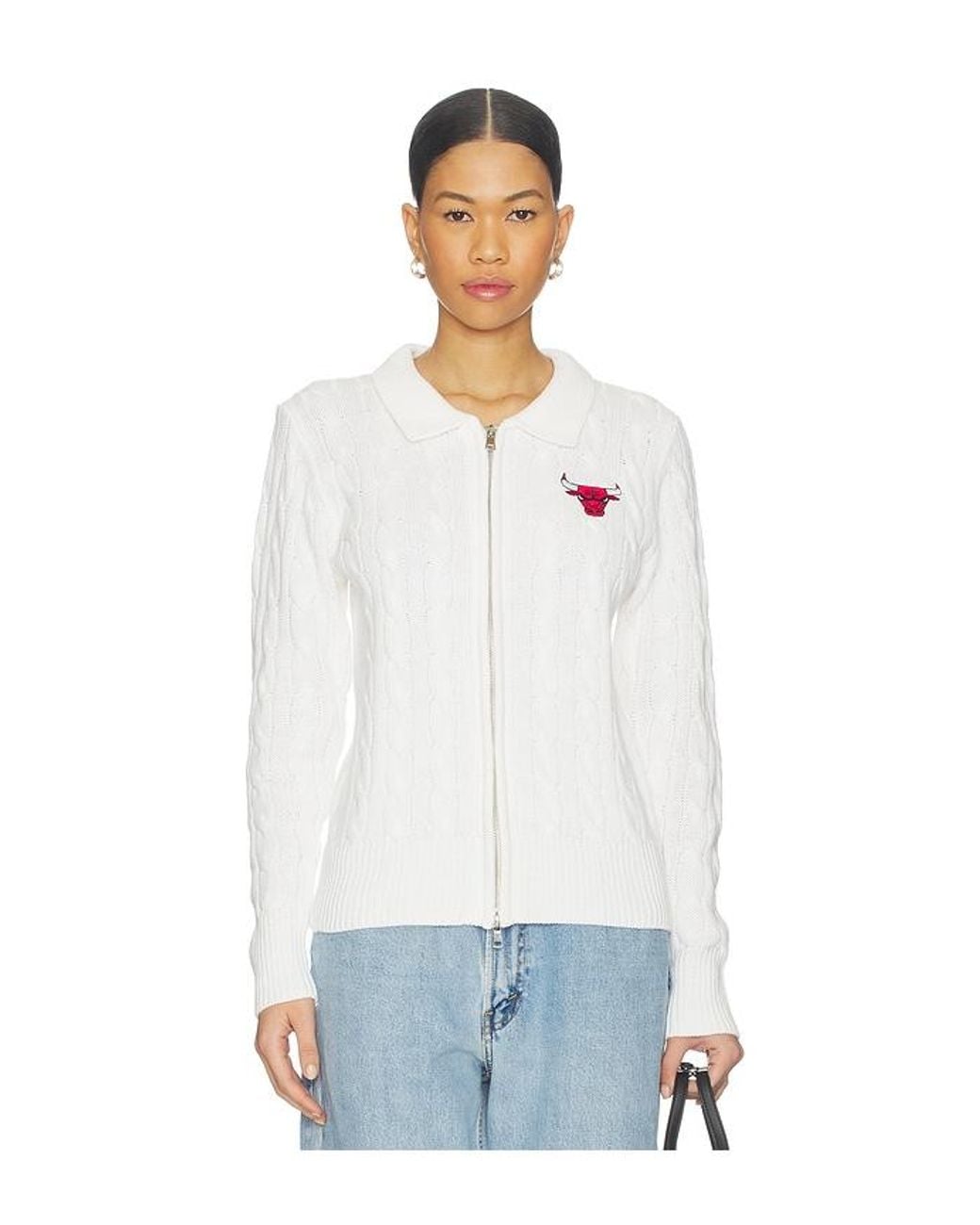 Terez White X Revolve X Revolve Bulls Zip Knit Cardigan