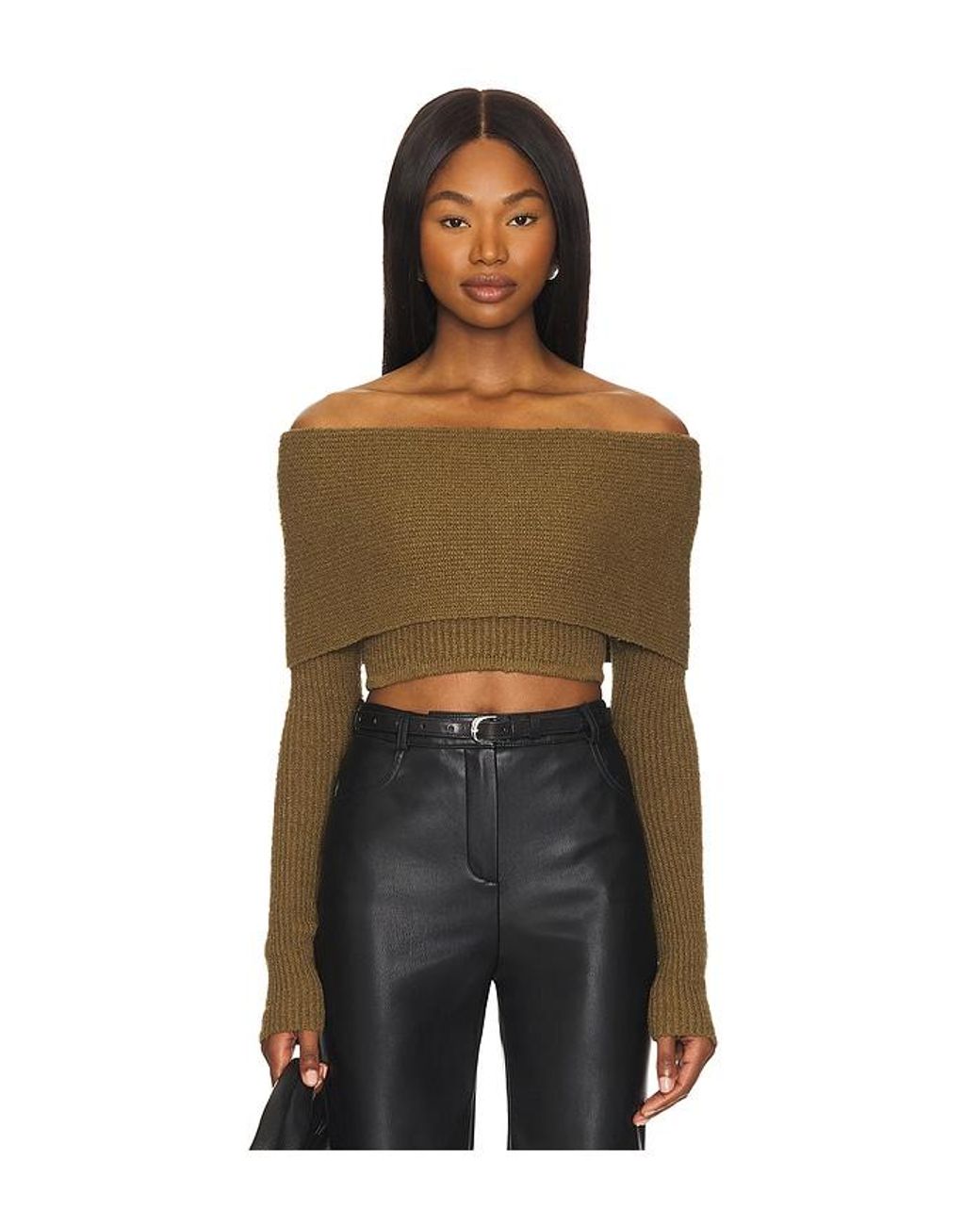 Camila Coelho Black Elan Off Shoulder Top