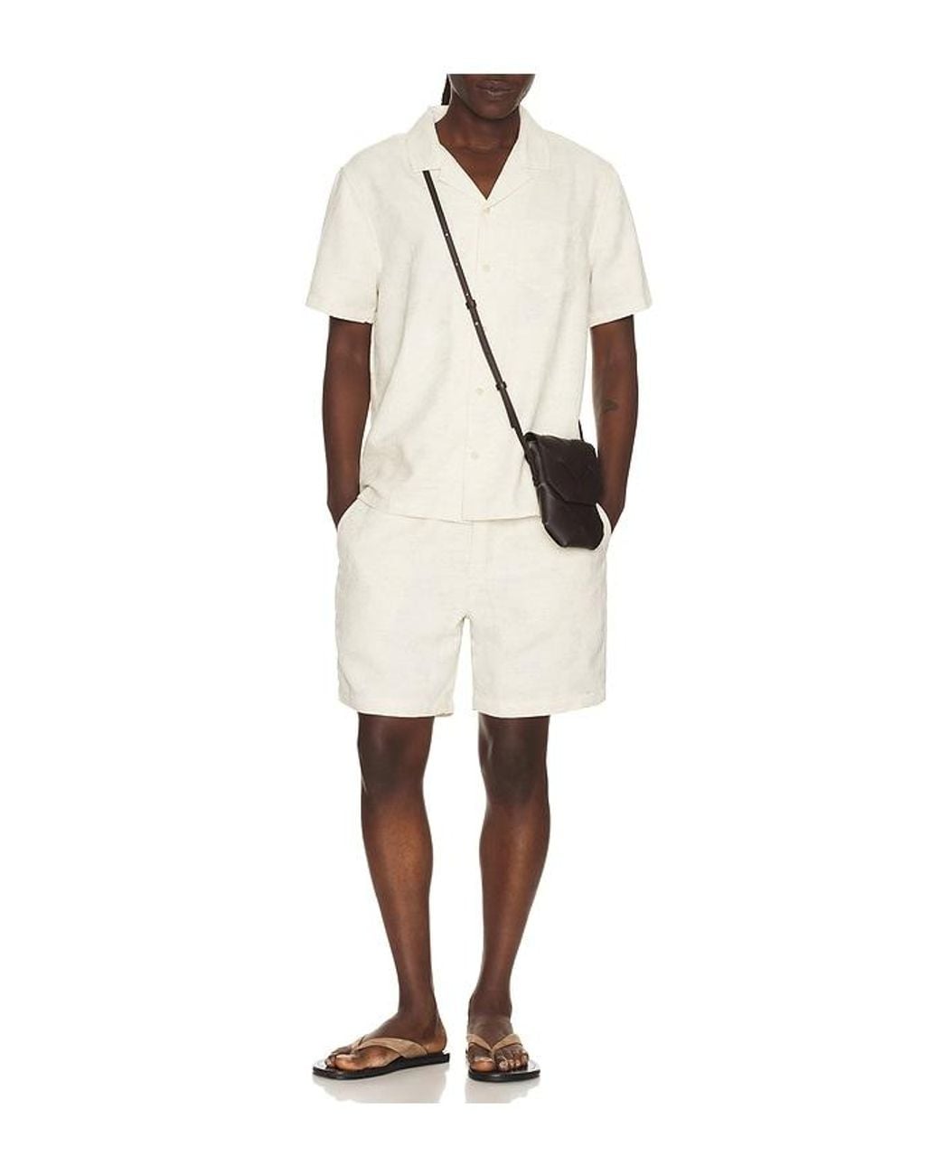 Marine Layer Natural Jacquard Resort Shirt for men