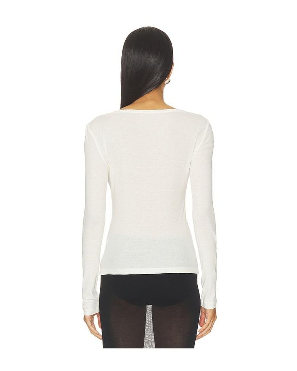 GRLFRND White Sheer V-Neck Tee
