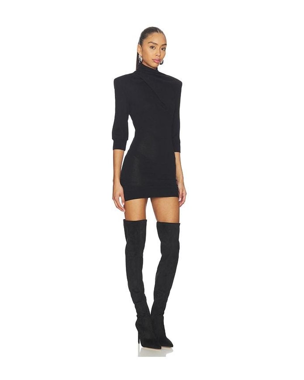 The Attico Black Light Wool Mini Dress