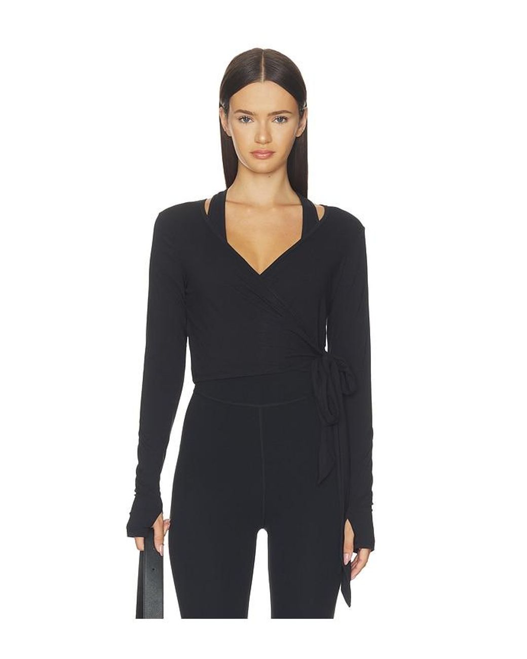 Splits59 Black Bella Ariweight Lite Wrap Top