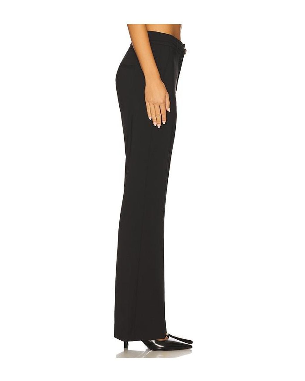 Vince Black High Waist Slim Flare Belted Pant