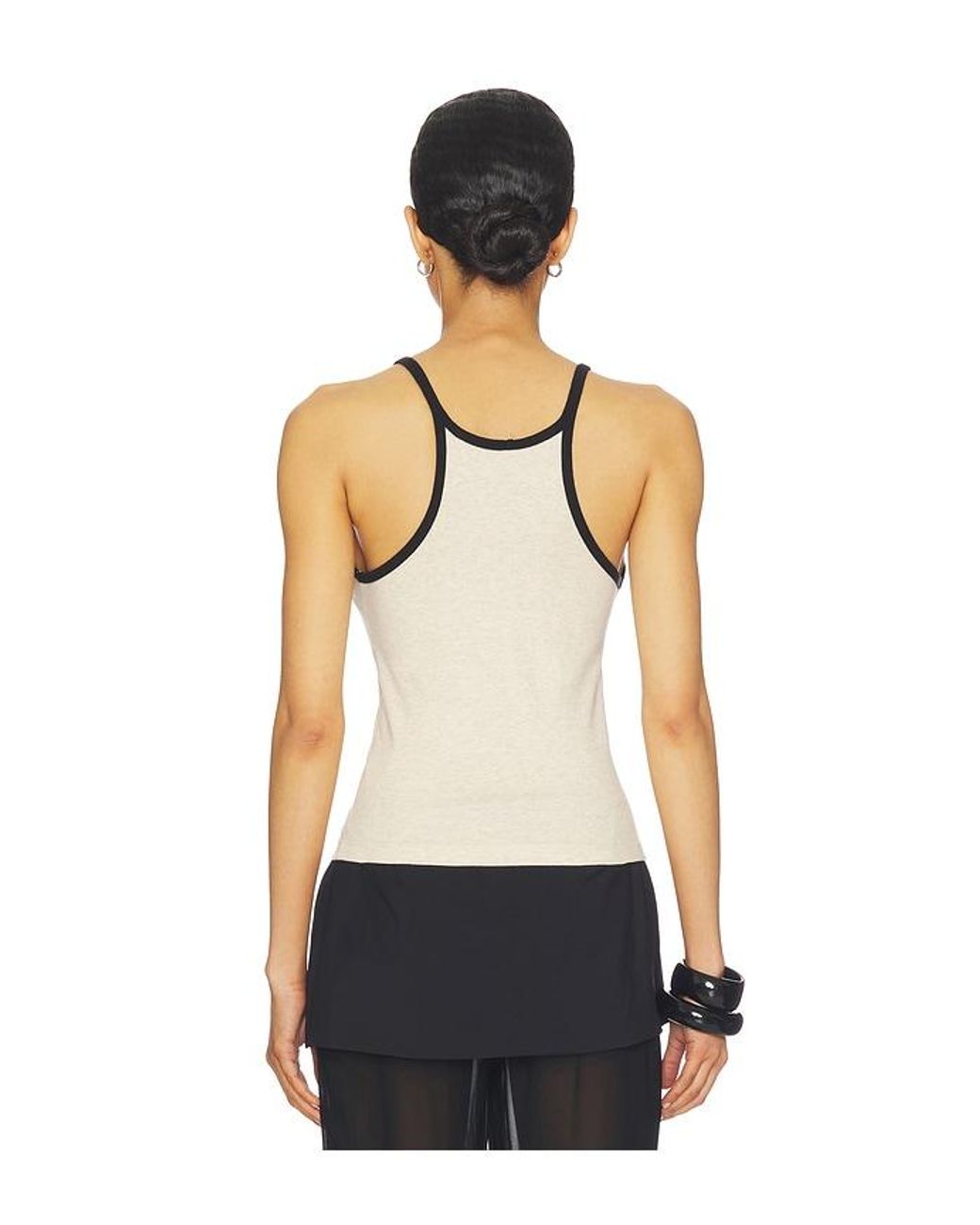 Enza Costa White Classic Ringer Scoop Tank