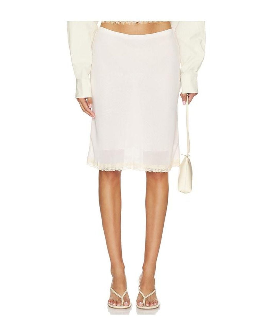 Lioness White Shoreline Midi Skirt