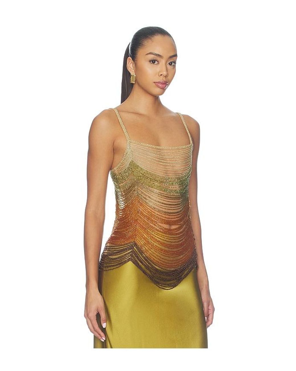 PATBO Brown Solar Embroidery Top