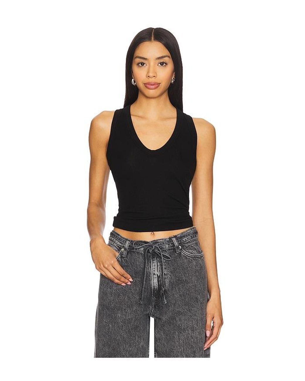 Cotton Citizen Black Verona U Neck Tank Top